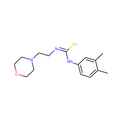 Cc1ccc(N/C(S)=N\CCN2CCOCC2)cc1C ZINC000013483386