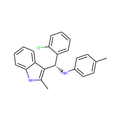 Cc1ccc(N[C@@H](c2ccccc2Cl)c2c(C)[nH]c3ccccc23)cc1 ZINC000084616651