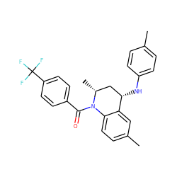 Cc1ccc(N[C@H]2C[C@@H](C)N(C(=O)c3ccc(C(F)(F)F)cc3)c3ccc(C)cc32)cc1 ZINC000013490225