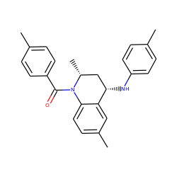 Cc1ccc(N[C@H]2C[C@@H](C)N(C(=O)c3ccc(C)cc3)c3ccc(C)cc32)cc1 ZINC000013490224