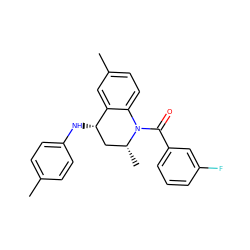 Cc1ccc(N[C@H]2C[C@@H](C)N(C(=O)c3cccc(F)c3)c3ccc(C)cc32)cc1 ZINC000002333804