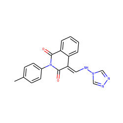 Cc1ccc(N2C(=O)/C(=C/Nn3cnnc3)c3ccccc3C2=O)cc1 ZINC000018154366