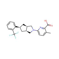 Cc1ccc(N2C[C@H]3C[C@@H](c4ccccc4C(F)(F)F)C[C@H]3C2)nc1C(=O)O ZINC000473124879