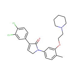Cc1ccc(N2CC=C(c3ccc(Cl)c(Cl)c3)C2=O)cc1OCCN1CCCCC1 ZINC000040565381