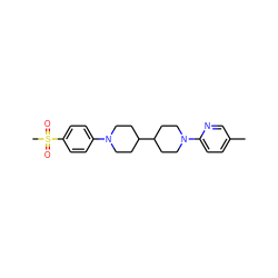 Cc1ccc(N2CCC(C3CCN(c4ccc(S(C)(=O)=O)cc4)CC3)CC2)nc1 ZINC000071341500