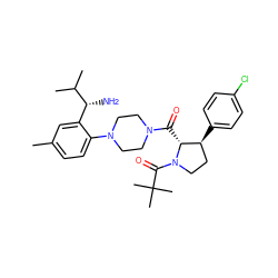 Cc1ccc(N2CCN(C(=O)[C@@H]3[C@@H](c4ccc(Cl)cc4)CCN3C(=O)C(C)(C)C)CC2)c([C@@H](N)C(C)C)c1 ZINC000029041175