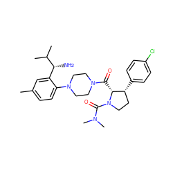 Cc1ccc(N2CCN(C(=O)[C@@H]3[C@H](c4ccc(Cl)cc4)CCN3C(=O)N(C)C)CC2)c([C@@H](N)C(C)C)c1 ZINC000029041102