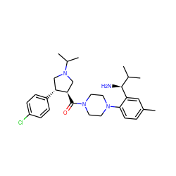 Cc1ccc(N2CCN(C(=O)[C@@H]3CN(C(C)C)C[C@H]3c3ccc(Cl)cc3)CC2)c([C@@H](N)C(C)C)c1 ZINC000028824110