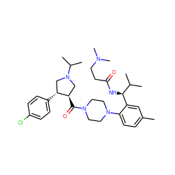 Cc1ccc(N2CCN(C(=O)[C@@H]3CN(C(C)C)C[C@H]3c3ccc(Cl)cc3)CC2)c([C@@H](NC(=O)CCN(C)C)C(C)C)c1 ZINC000028960066