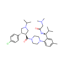 Cc1ccc(N2CCN(C(=O)[C@@H]3CN(C(C)C)C[C@H]3c3ccc(Cl)cc3)CC2)c([C@@H](NC(=O)CN(C)C)C(C)C)c1 ZINC000028960058