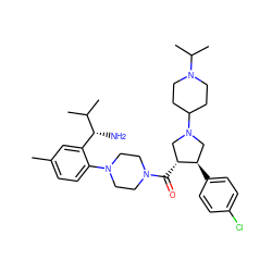 Cc1ccc(N2CCN(C(=O)[C@@H]3CN(C4CCN(C(C)C)CC4)C[C@H]3c3ccc(Cl)cc3)CC2)c([C@@H](N)C(C)C)c1 ZINC000028824141