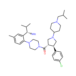 Cc1ccc(N2CCN(C(=O)[C@@H]3CN(C4CCN(CC(C)C)CC4)C[C@H]3c3ccc(Cl)cc3)CC2)c([C@@H](N)C(C)C)c1 ZINC000028824142