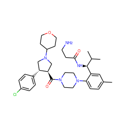 Cc1ccc(N2CCN(C(=O)[C@@H]3CN(C4CCOCC4)C[C@H]3c3ccc(Cl)cc3)CC2)c([C@@H](NC(=O)CCN)C(C)C)c1 ZINC000029130976