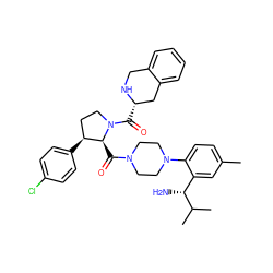 Cc1ccc(N2CCN(C(=O)[C@H]3[C@@H](c4ccc(Cl)cc4)CCN3C(=O)[C@H]3Cc4ccccc4CN3)CC2)c([C@@H](N)C(C)C)c1 ZINC000096319071