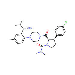 Cc1ccc(N2CCN(C(=O)[C@H]3[C@@H](c4ccc(Cl)cc4)CCN3C(=O)N(C)C)CC2)c([C@@H](N)C(C)C)c1 ZINC000029041100