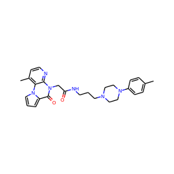 Cc1ccc(N2CCN(CCCNC(=O)Cn3c(=O)c4cccn4c4c(C)ccnc43)CC2)cc1 ZINC000066156954