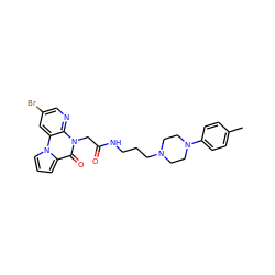 Cc1ccc(N2CCN(CCCNC(=O)Cn3c(=O)c4cccn4c4cc(Br)cnc43)CC2)cc1 ZINC000066129085