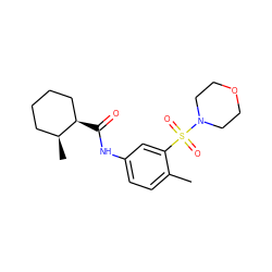 Cc1ccc(NC(=O)[C@@H]2CCCC[C@@H]2C)cc1S(=O)(=O)N1CCOCC1 ZINC000040900131