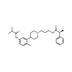 Cc1ccc(NC(=O)C(C)C)cc1C1CCN(CCCNC(=O)[C@@H](C)c2ccccc2)CC1 ZINC000028710184