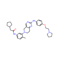 Cc1ccc(NC(=O)CC2CCCC2)cc1N1CCc2nc(Nc3ccc(OCCN4CCCC4)cc3)ncc2C1 ZINC000146218784