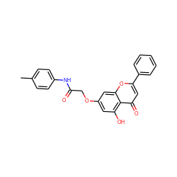 Cc1ccc(NC(=O)COc2cc(O)c3c(=O)cc(-c4ccccc4)oc3c2)cc1 ZINC000005546996