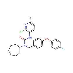 Cc1ccc(NC(=O)N(Cc2ccc(Oc3ccc(F)cc3)cc2)C2CCCCCC2)c(Cl)n1 ZINC000013781737