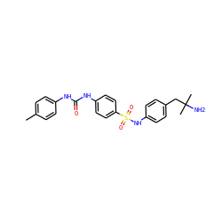 Cc1ccc(NC(=O)Nc2ccc(S(=O)(=O)Nc3ccc(CC(C)(C)N)cc3)cc2)cc1 ZINC000049089593