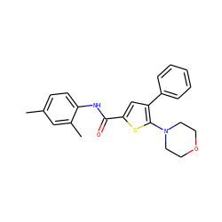 Cc1ccc(NC(=O)c2cc(-c3ccccc3)c(N3CCOCC3)s2)c(C)c1 ZINC000004992138