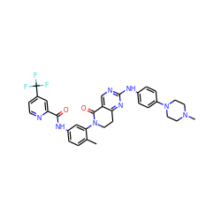 Cc1ccc(NC(=O)c2cc(C(F)(F)F)ccn2)cc1N1CCc2nc(Nc3ccc(N4CCN(C)CC4)cc3)ncc2C1=O ZINC000146944841