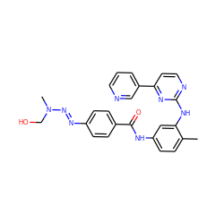 Cc1ccc(NC(=O)c2ccc(N=NN(C)CO)cc2)cc1Nc1nccc(-c2cccnc2)n1 ZINC000253654724