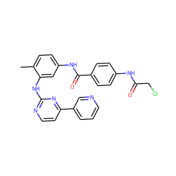 Cc1ccc(NC(=O)c2ccc(NC(=O)CCl)cc2)cc1Nc1nccc(-c2cccnc2)n1 ZINC000141355911