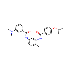 Cc1ccc(NC(=O)c2cccc(N(C)C)c2)cc1NC(=O)c1ccc(OC(C)C)cc1 ZINC000028379791