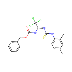 Cc1ccc(NC(=S)N[C@H](NC(=O)OCc2ccccc2)C(Cl)(Cl)Cl)c(C)c1 ZINC000003130585