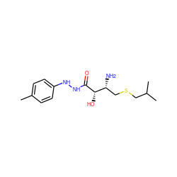 Cc1ccc(NNC(=O)[C@@H](O)[C@H](N)CSCC(C)C)cc1 ZINC000027979922