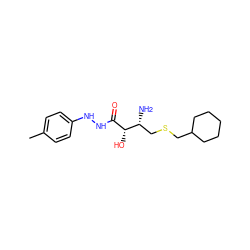 Cc1ccc(NNC(=O)[C@@H](O)[C@H](N)CSCC2CCCCC2)cc1 ZINC000027899777