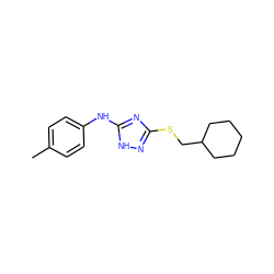 Cc1ccc(Nc2nc(SCC3CCCCC3)n[nH]2)cc1 ZINC000014964125