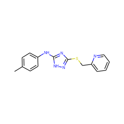 Cc1ccc(Nc2nc(SCc3ccccn3)n[nH]2)cc1 ZINC000014964117