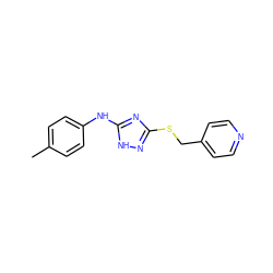 Cc1ccc(Nc2nc(SCc3ccncc3)n[nH]2)cc1 ZINC000014964121