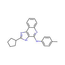 Cc1ccc(Nc2nc3ccccc3c3nc(C4CCCC4)[nH]c23)cc1 ZINC000101050173