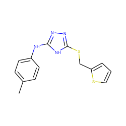 Cc1ccc(Nc2nnc(SCc3cccs3)[nH]2)cc1 ZINC000014964140