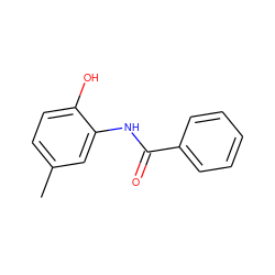 Cc1ccc(O)c(NC(=O)c2ccccc2)c1 ZINC000007078876