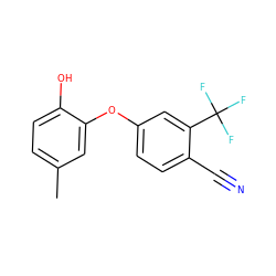 Cc1ccc(O)c(Oc2ccc(C#N)c(C(F)(F)F)c2)c1 ZINC000040896663