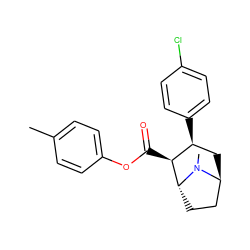 Cc1ccc(OC(=O)[C@H]2[C@@H](c3ccc(Cl)cc3)C[C@H]3CC[C@H]2N3C)cc1 ZINC000100728281