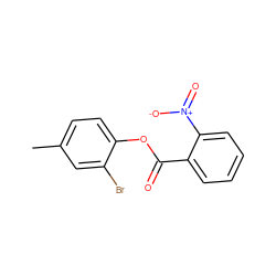 Cc1ccc(OC(=O)c2ccccc2[N+](=O)[O-])c(Br)c1 ZINC000000038499