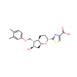 Cc1ccc(OC[C@H]2[C@H](O)C[C@@H]3O[C@@H](c4nc(C(=O)O)cs4)CC[C@@H]32)cc1C ZINC000653700762