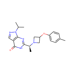 Cc1ccc(OC2CN([C@@H](C)c3nc4c(cnn4C(C)C)c(=O)[nH]3)C2)cc1 ZINC001772642857