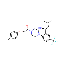 Cc1ccc(OCC(=O)N2CCN(c3ccc(C(F)(F)F)cc3[C@@H](N)CC(C)C)CC2)cc1 ZINC000036285678