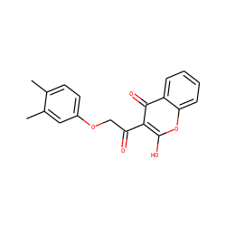 Cc1ccc(OCC(=O)c2c(O)oc3ccccc3c2=O)cc1C ZINC000101898178