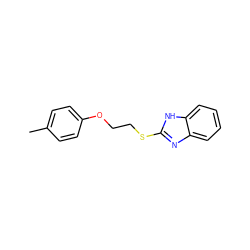 Cc1ccc(OCCSc2nc3ccccc3[nH]2)cc1 ZINC000003523430