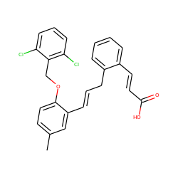 Cc1ccc(OCc2c(Cl)cccc2Cl)c(/C=C/Cc2ccccc2/C=C/C(=O)O)c1 ZINC000036349253